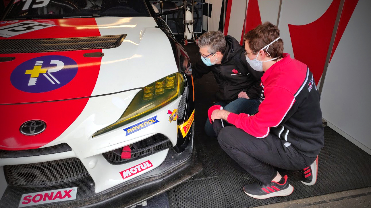 Paul providing technial advice and support on-site for the Toyota Gazoo Racing UK team.